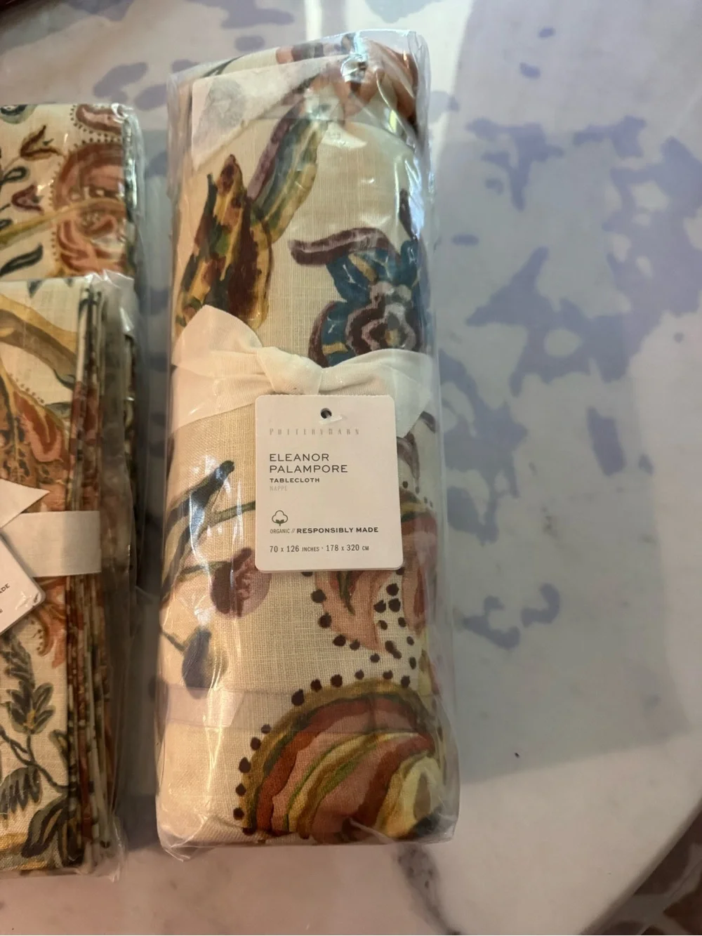Pottery Barn Eleanor Palampore Floral Paisley Tablecloth 70” x 126”